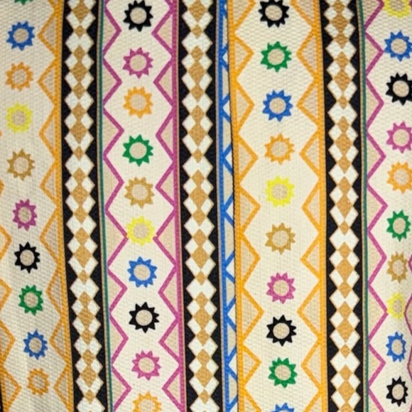 Never Fully Dressed Fiesta longline waistcoat blazer vest multicolor geo stripe - Picture 7 of 13